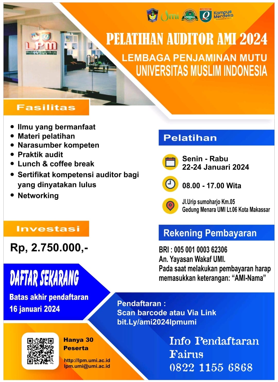 Batch 1 Pelatihan Auditor AMI 2024 (Eksternal)