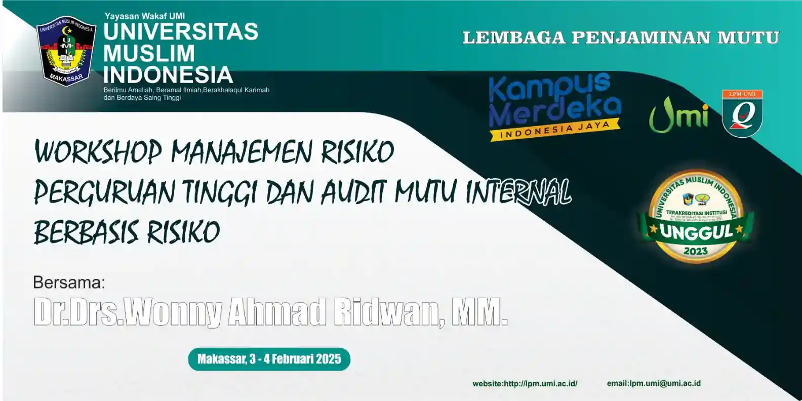 Workshop Manajemen Risiko Perguruan Tnggi dan Audit Mutu Internal Berbasis Risiko