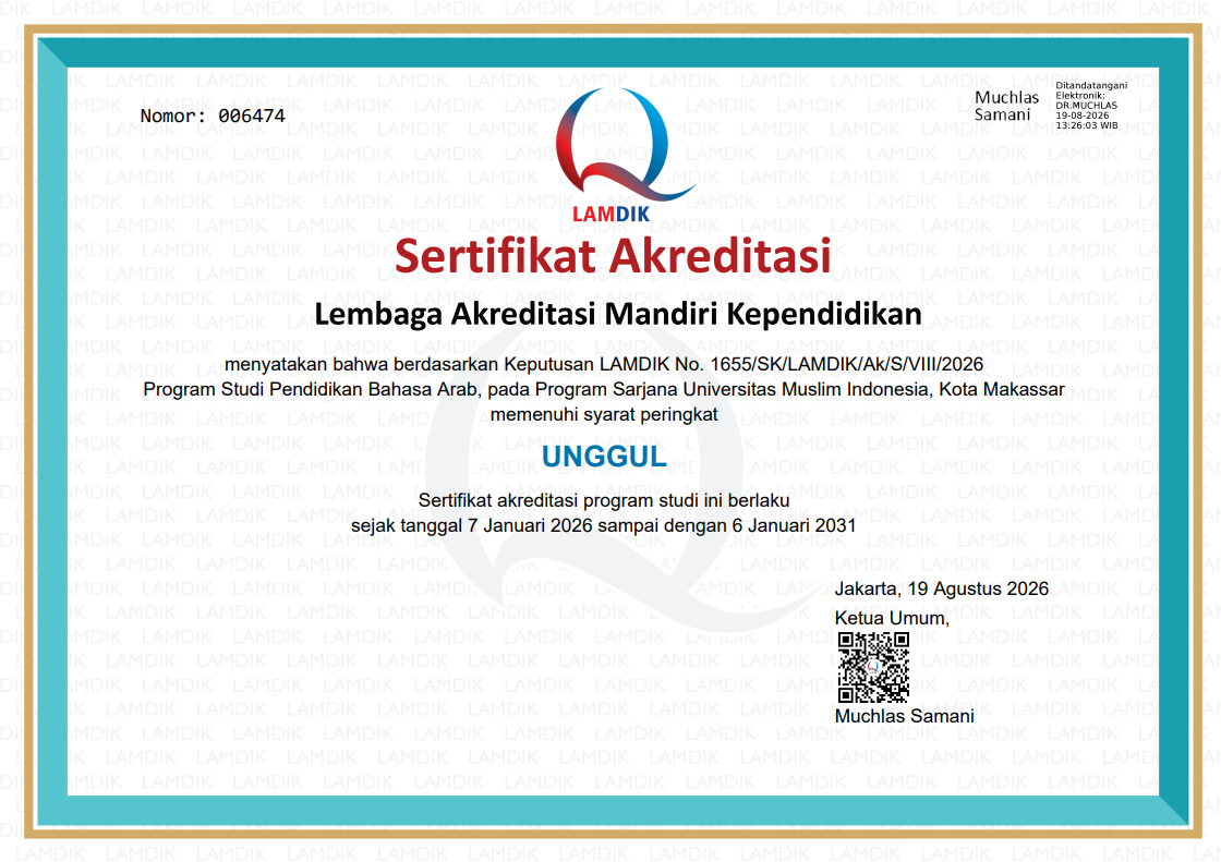 Program Studi Pendidikan Bahasa Arab UMI Raih Akreditasi Unggul